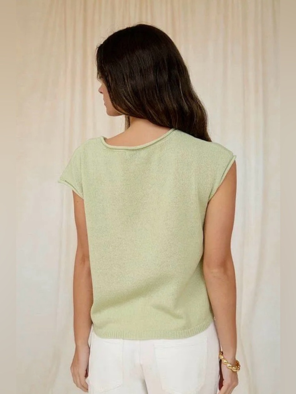 Raw Edge Knit Sweater Top Olive NWT | Blu Pepper | M - Picture 3 of 4